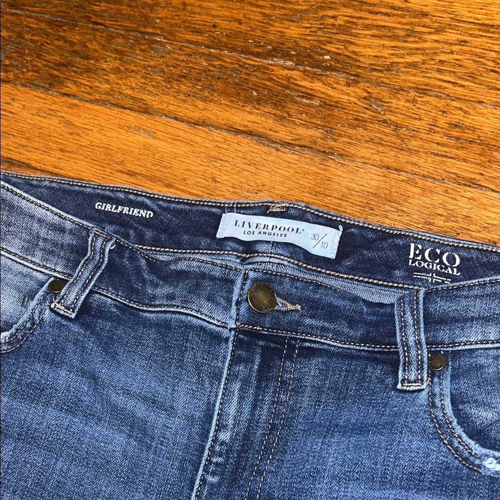 Liverpool Dark Blue Straight Leg Jeans - Picture 2 of 4